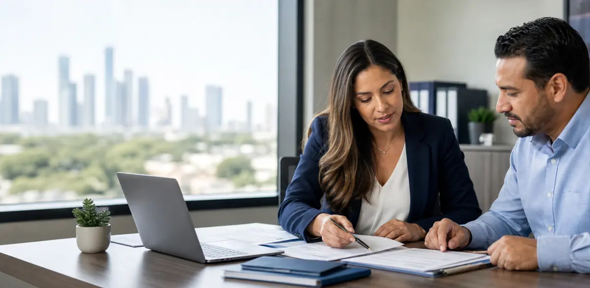 Argo advisor reviewing bond documents with a client